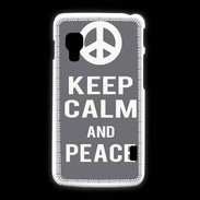 Coque LG L5 2 Keep Calm Peace Gris