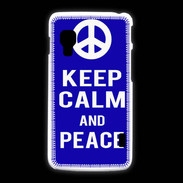 Coque LG L5 2 Keep Calm Peace Bleu
