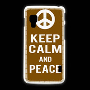 Coque LG L5 2 Keep Calm Peace Marron