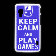 Coque LG L5 2 Keep Calm Play games Bleu