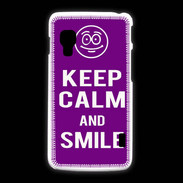 Coque LG L5 2 Keep Calm Smile Violet