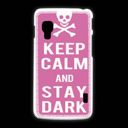 Coque LG L5 2 Keep Calm Stay dark Rose