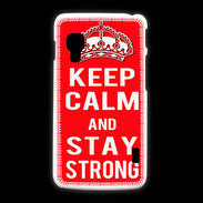 Coque LG L5 2 Keep Calm Stay Strong Rouge