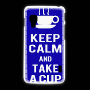 Coque LG L5 2 Keep Calm Take a cup Bleu