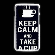 Coque LG L5 2 Keep Calm Take a cup Noir