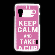 Coque LG L5 2 Keep Calm Take a cup Rose