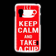 Coque LG L5 2 Keep Calm Take a cup Rouge