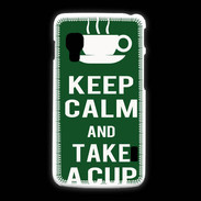 Coque LG L5 2 Keep Calm Take a cup Vert