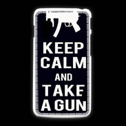 Coque LG L5 2 Keep Calm Take a gun Noir