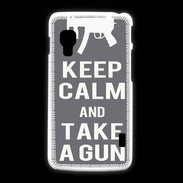 Coque LG L5 2 Keep Calm Take a gun Gris
