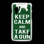 Coque LG L5 2 Keep Calm Take a gun Vert