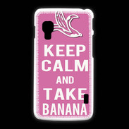 Coque LG L5 2 Keep Calm Take Banana Rose