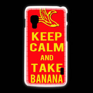 Coque LG L5 2 Keep Calm Take Banana Rouge