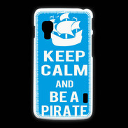 Coque LG L5 2 Keep Calm Be a Pirate Cyan