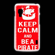 Coque LG L5 2 Keep Calm Be a Pirate Rouge