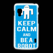 Coque LG L5 2 Keep Calm Be a Robot Cyan