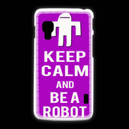 Coque LG L5 2 Keep Calm Be a Robot Violet