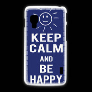Coque LG L5 2 Keep Calm Be Happy Bleu