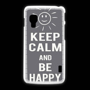 Coque LG L5 2 Keep Calm Be Happy Gris