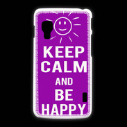 Coque LG L5 2 Keep Calm Be Happy Violet