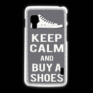 Coque LG L5 2 Keep Calm Buy Shoes Gris