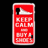 Coque LG L5 2 Keep Calm Buy Shoes Rouge