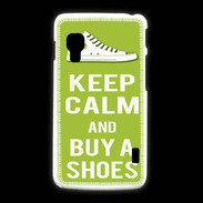 Coque LG L5 2 Keep Calm Buy Shoes Vert Pomme