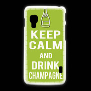 Coque LG L5 2 Keep Calm Drink champagne Vert pomme