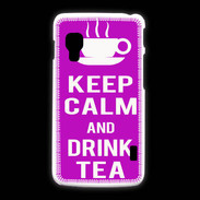 Coque LG L5 2 Keep Calm Drink Tea Violet