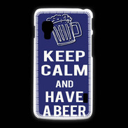 Coque LG L5 2 Keep Calm Have a beer Bleu