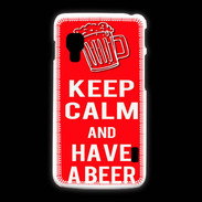 Coque LG L5 2 Keep Calm Have a beer Rouge