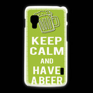Coque LG L5 2 Keep Calm Have a beer Vert pomme