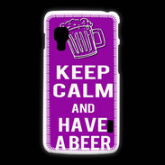 Coque LG L5 2 Keep Calm Have a beer Violet