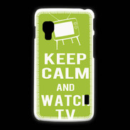 Coque LG L5 2 Keep Calm Watch TV Vert pomme