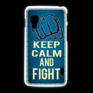 Coque LG L5 2 Keep Calm and Fight Bleu