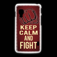 Coque LG L5 2 Keep Calm and Fight Rouge