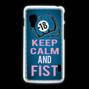 Coque LG L5 2 Keep Calm and Fist BLeu