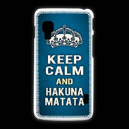 Coque LG L5 2 Keep Calm and Hakuna Matata Bleu