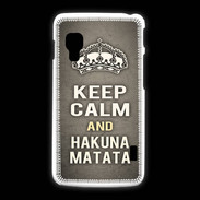 Coque LG L5 2 Keep Calm and Hakuna Matata Gris