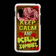 Coque LG L5 2 Keep Calm and Kill Zombies Orange