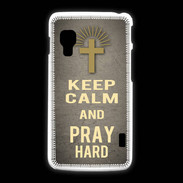 Coque LG L5 2 Keep Calm and Pray Christian Gris