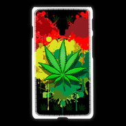 Coque LG L7 2 Feuille de cannabis et cœur Rasta