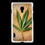 Coque LG L7 2 Feuille de cannabis sur toile beige