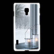 Coque LG L7 2 paysage hiver deux lanternes