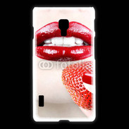 Coque LG L7 2 Bouche sexy rouge à lèvre gloss rouge fraise