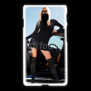 Coque LG L7 2 Femme blonde sexy voiture noire