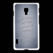 Coque LG L7 2 Ami poignardée Bleu Citation Oscar Wilde