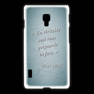 Coque LG L7 2 Ami poignardée Turquoise Citation Oscar Wilde