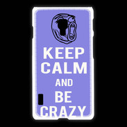 Coque LG L7 2 Keep calm Be Crazy Bleu