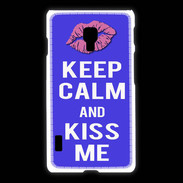 Coque LG L7 2 Keep Calm Kiss me Bleu